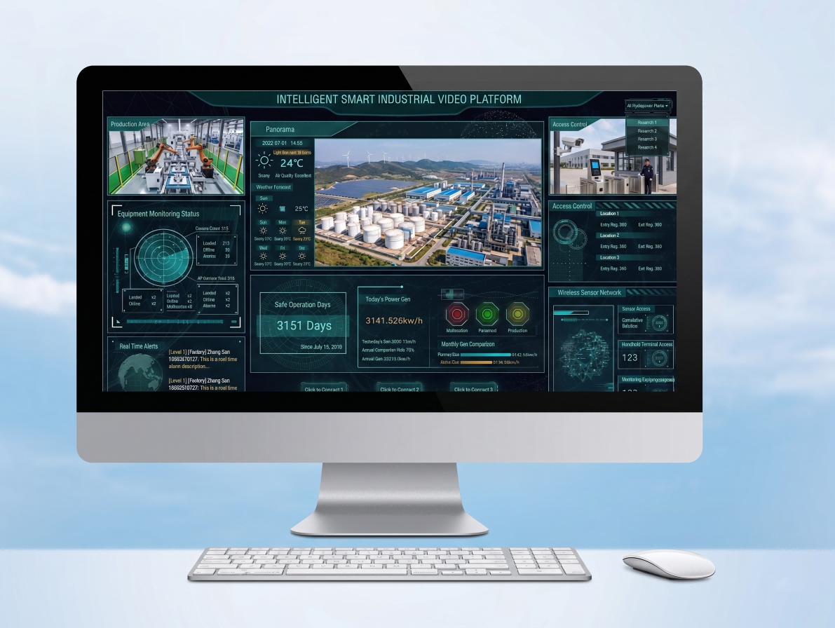 Computer displaying industrial software interface