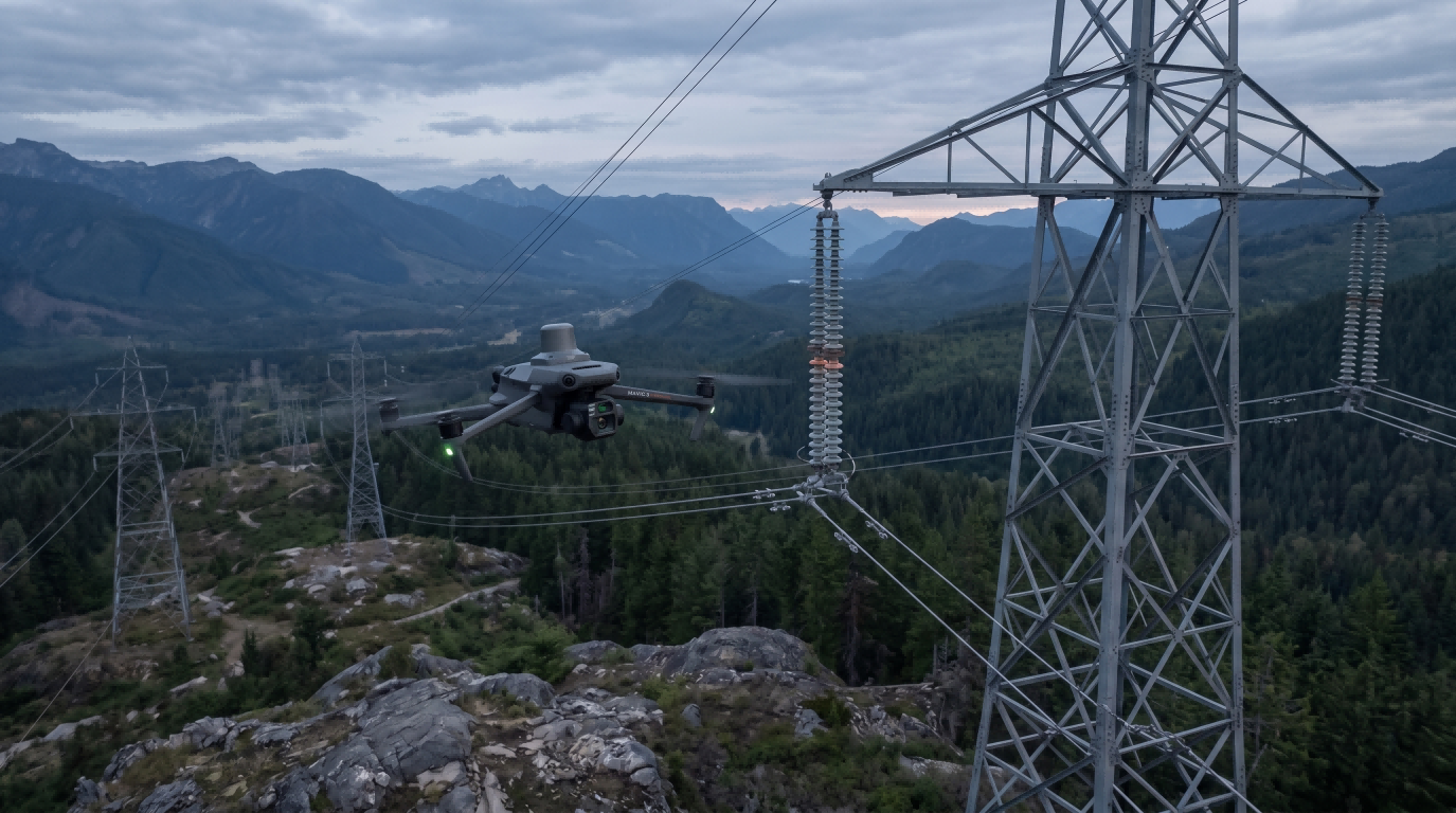 Transmission network real-time drone inspection