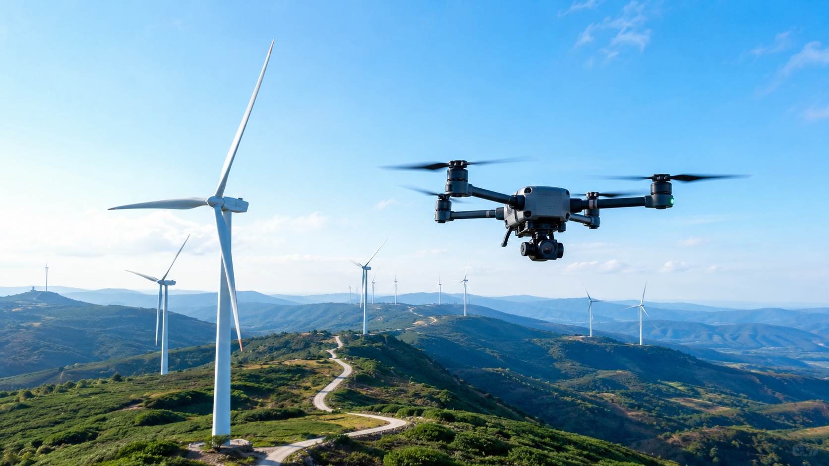 Autonomous drone inspection for wind turbines