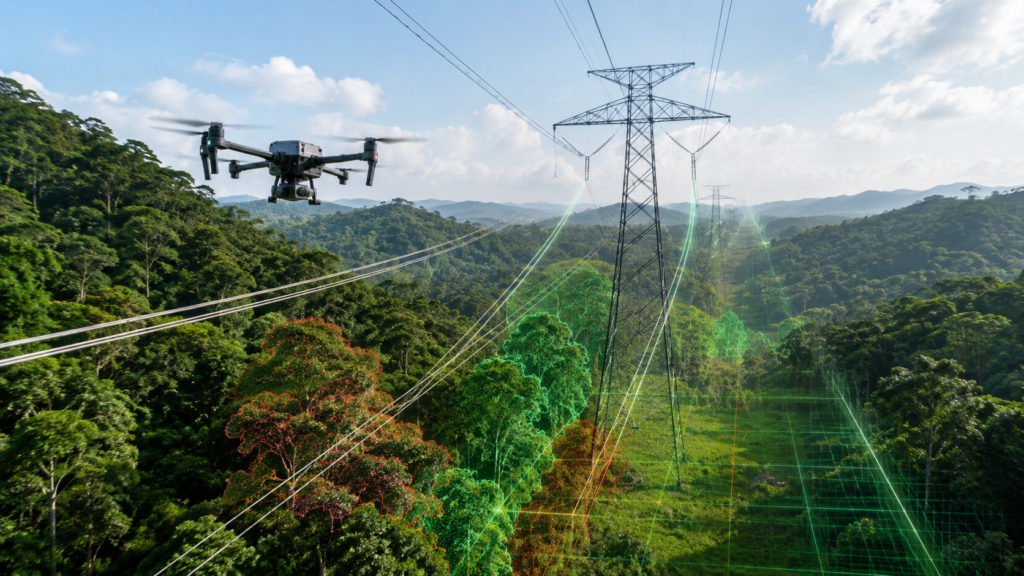 Vegetation Encroachment Monitoring for Power Lines Using Drones and AI | WThink