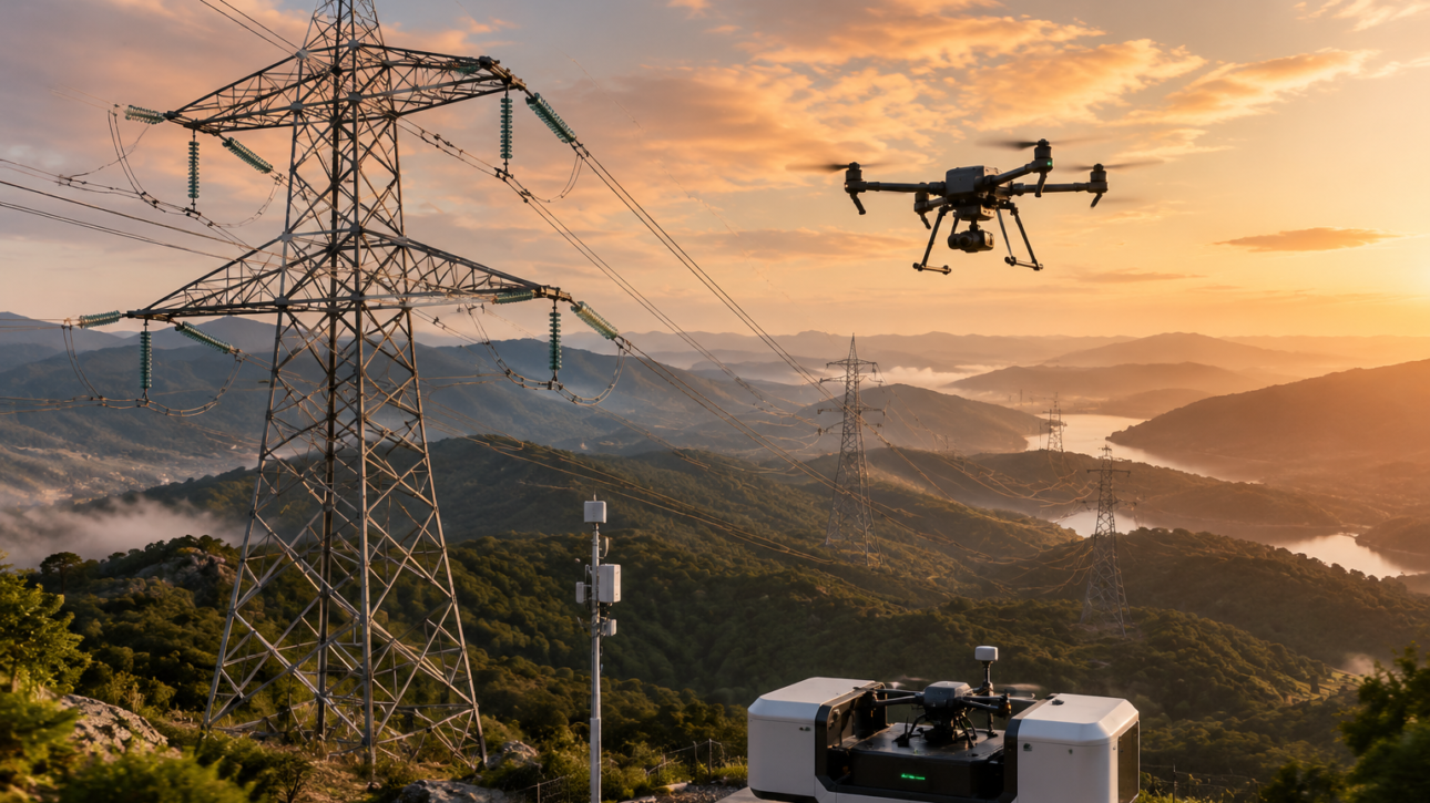 Power Grid Drone Inspection with 5G and Mesh Networking Solutions