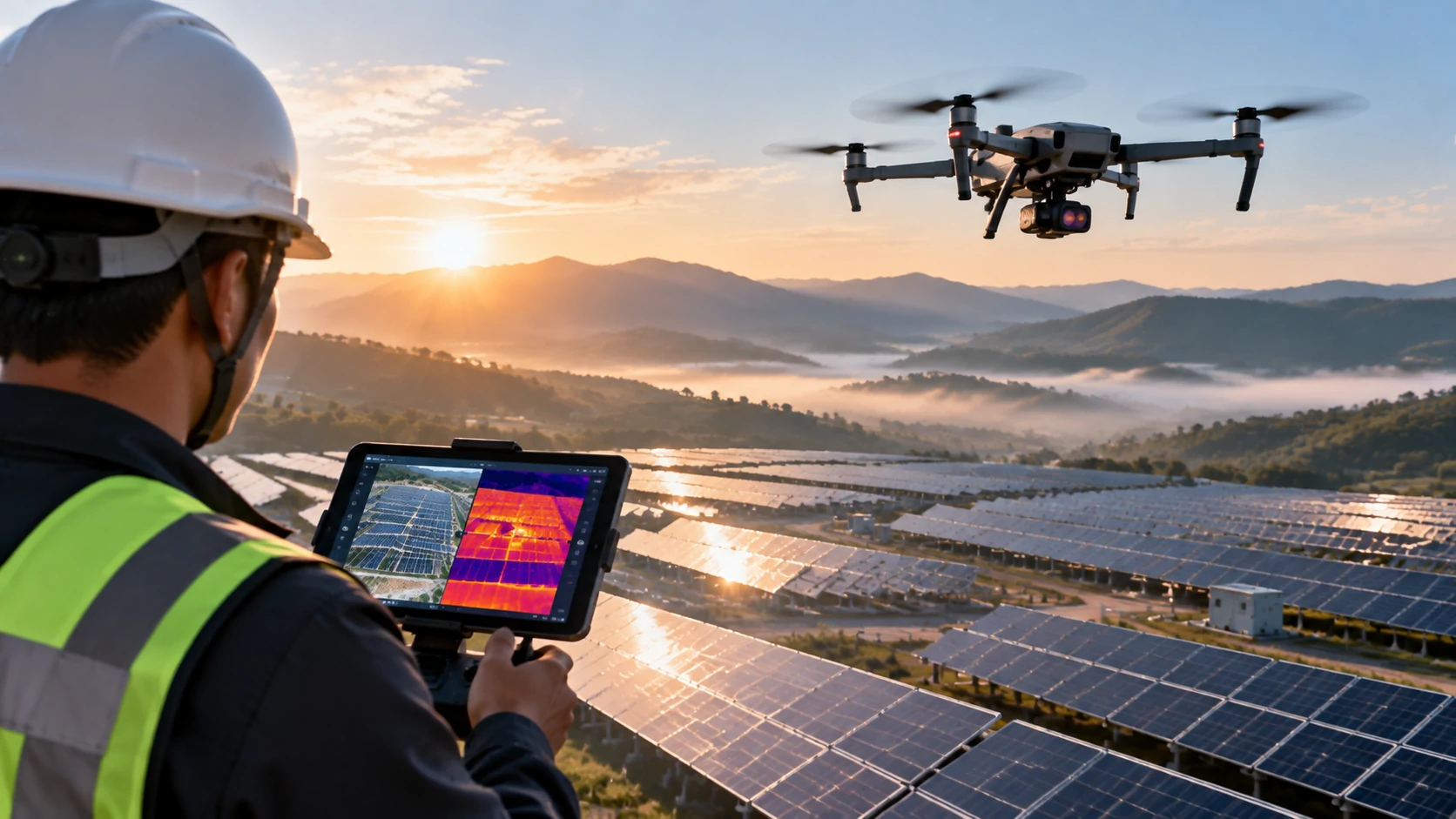 Solar Power Plant Inspection with Drones, Thermal Imaging, and AI